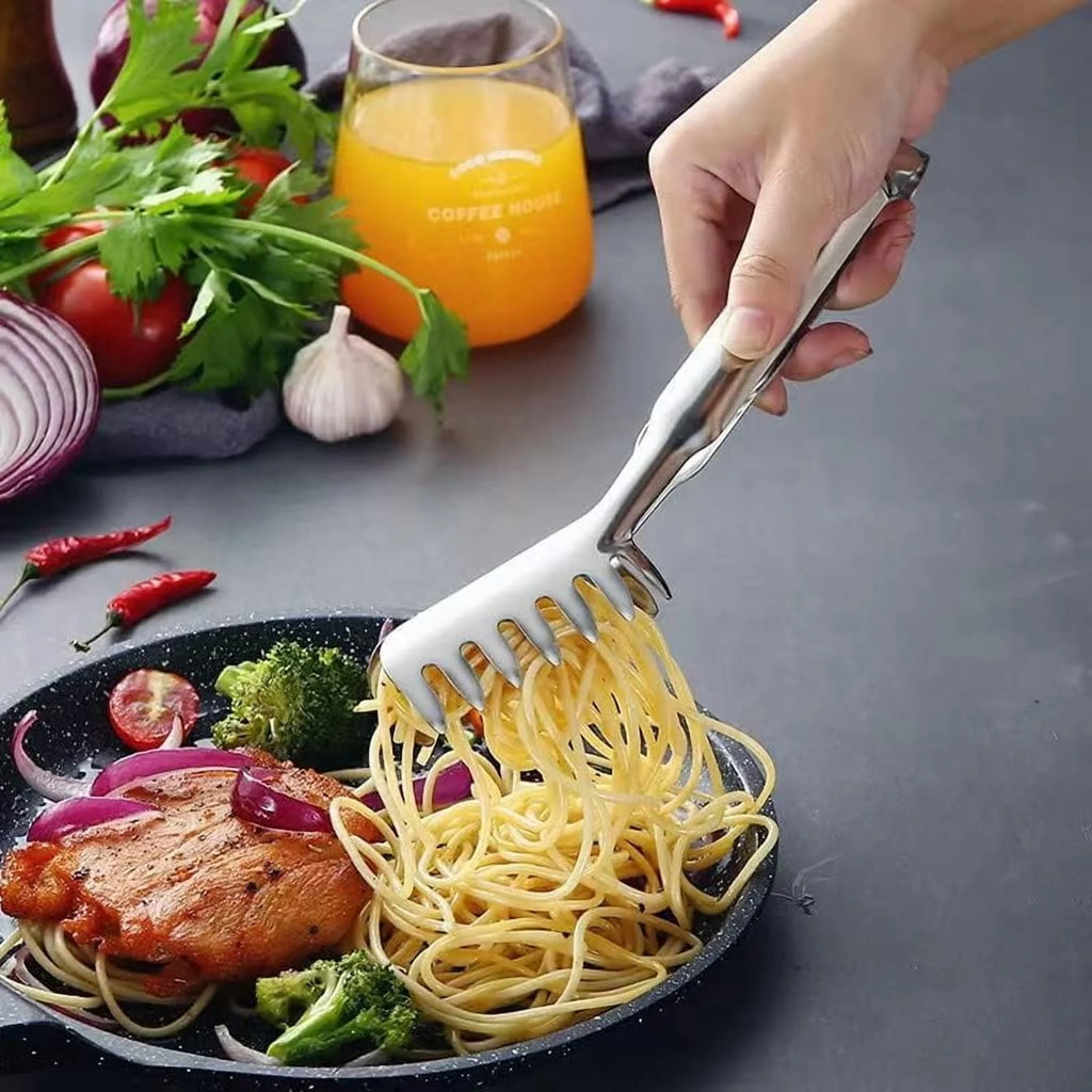 2-Piece Stainless Steel Spaghetti Set with Tongs, 12 Inch B408022