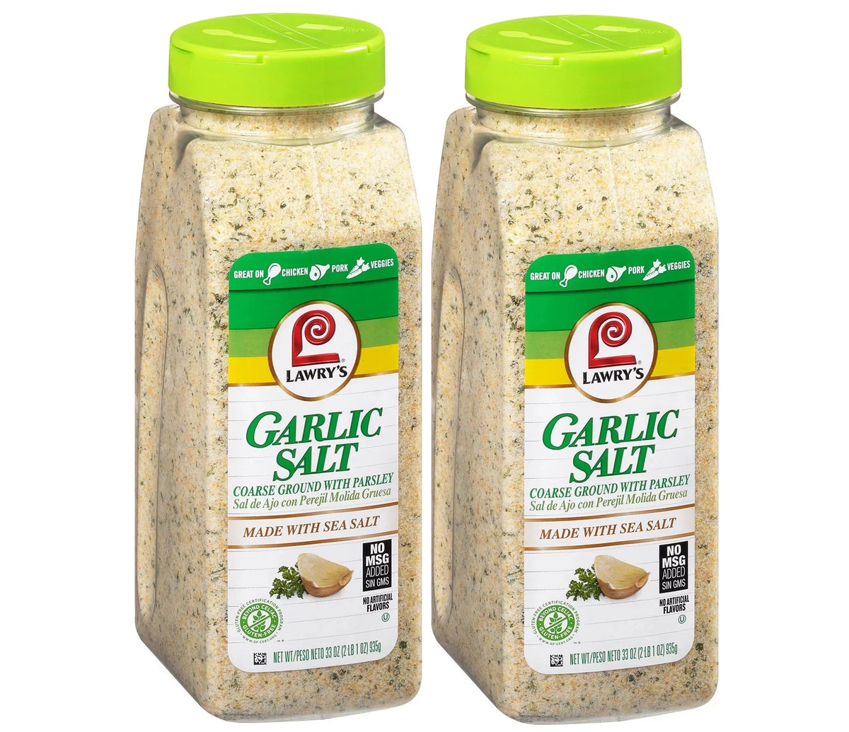 2 Pack Coarse Ground Garlic Salt with Parsley, 33 oz S2616