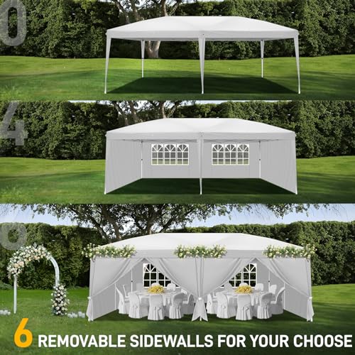 10x20ft Pop Up Canopy Tent with 6 SideWalls (Black) N5724