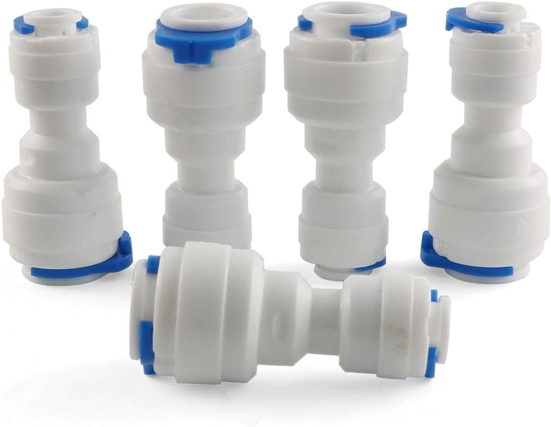 5PCS 1/4inch to 3/8inch OD Quick Straight Push Connector Water Tube Pipe Fitting Kit Z51267