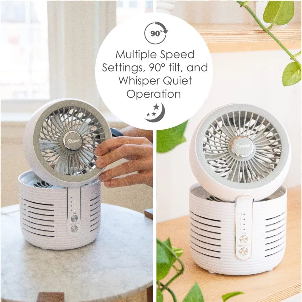 2-in-1 Air Purifier and Desk Top Fan HEPA White N706087