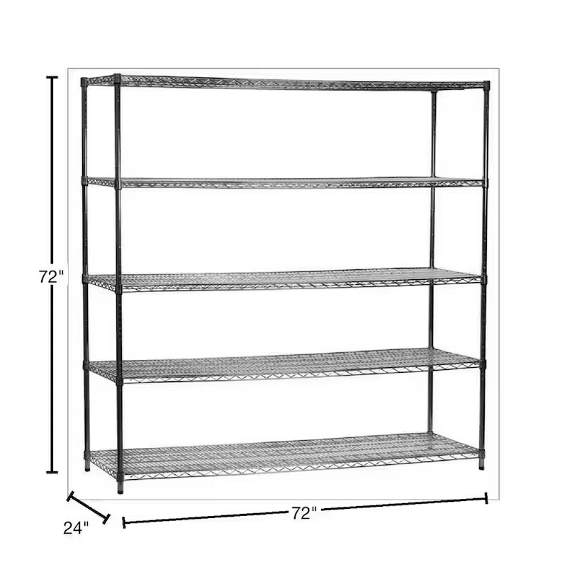 5-Tier Heavy Duty Steel Wire Shelving Unit Y540820