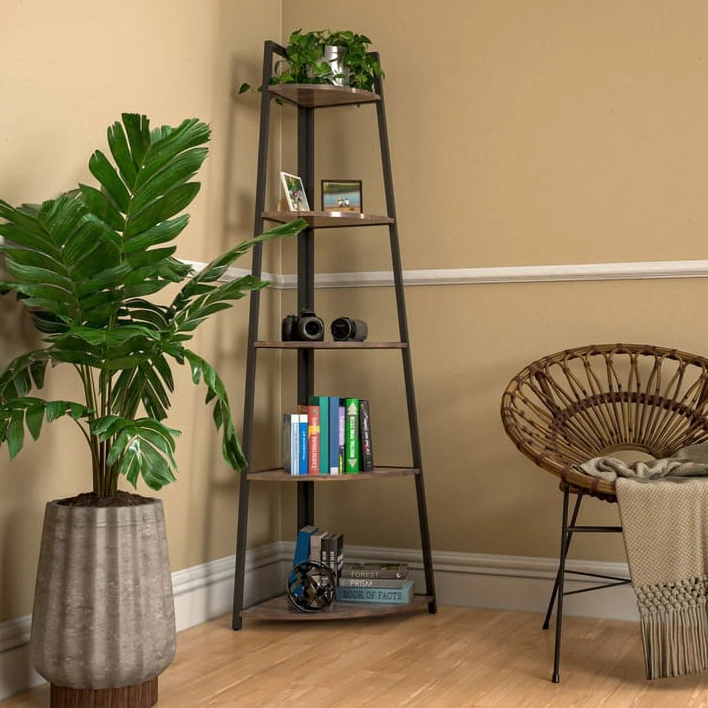 5 Tier Corner Bookshelf Shelving Unit I30096