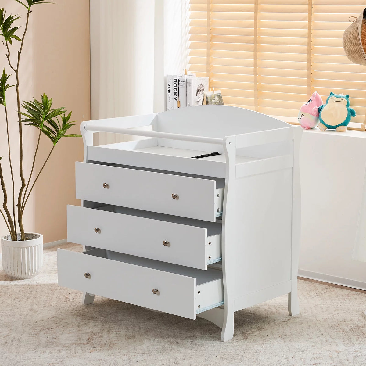 Gray 3 Drawer Changing Dresser N40615