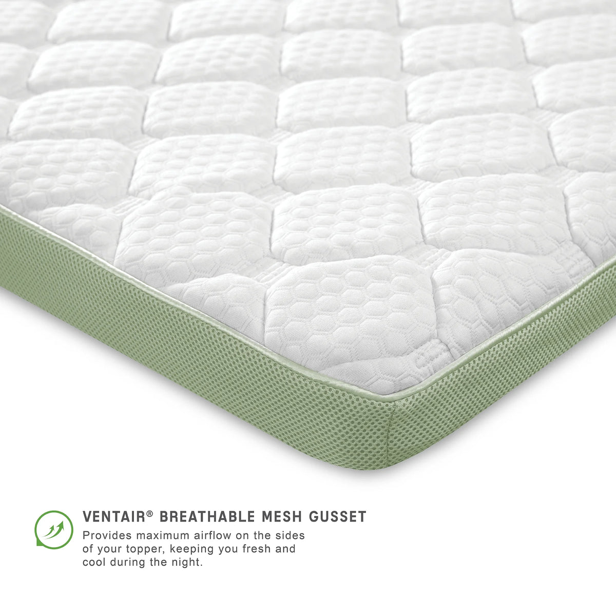 White Full Quilted Memory Foam Mattress Topper Z67681