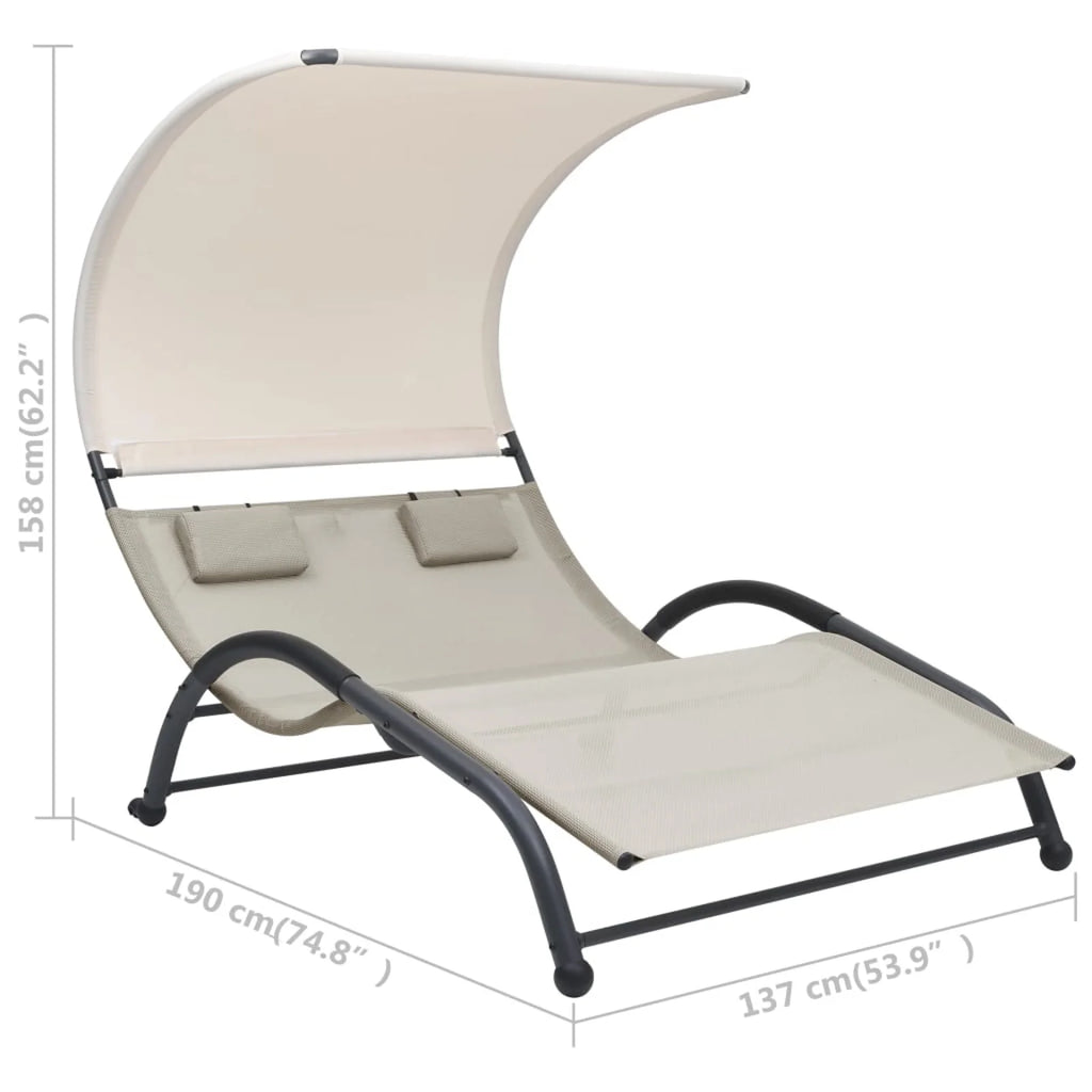 Textilene Double Sun Lounger with Canopy H6803