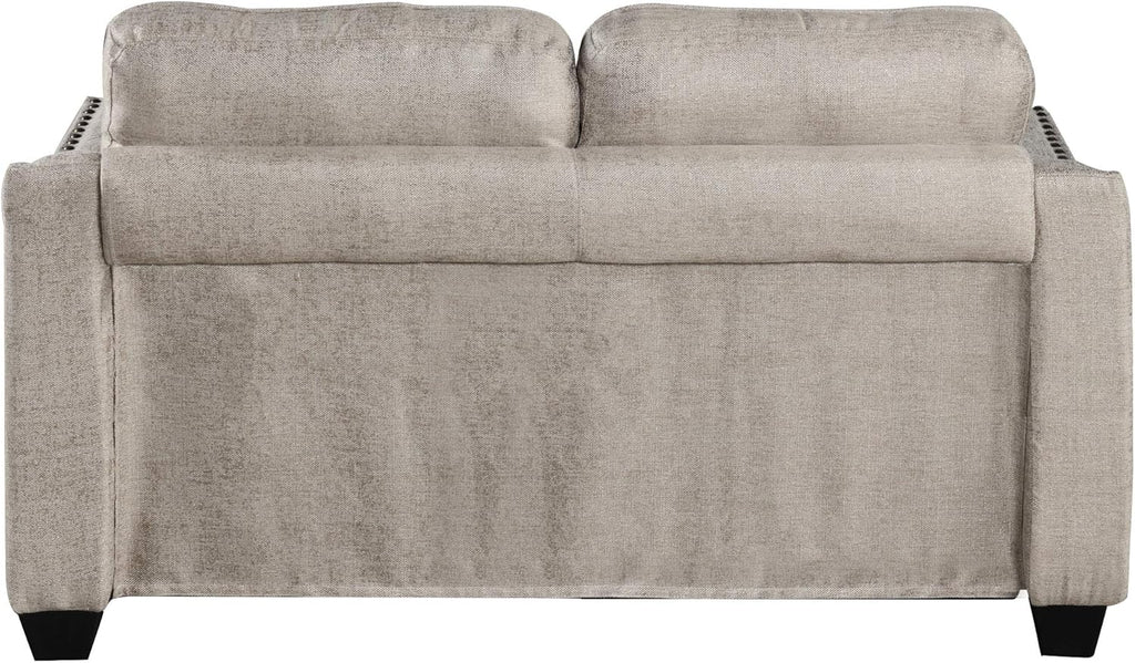 Beige Linen Fabric Sofa and Loveseat Set T377308