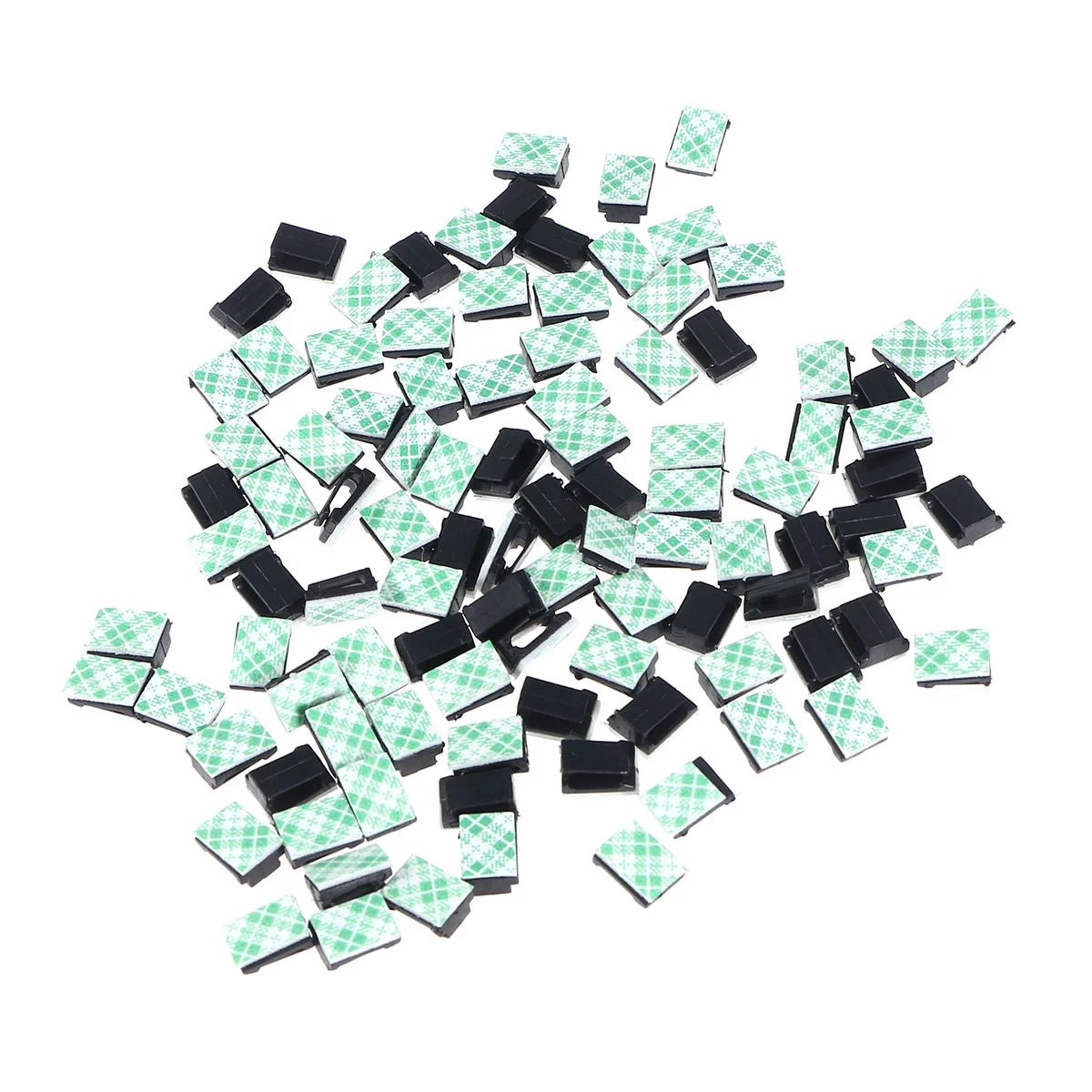 100pcs Black Adhesive Cable Clips Wire Cord Holders W53723