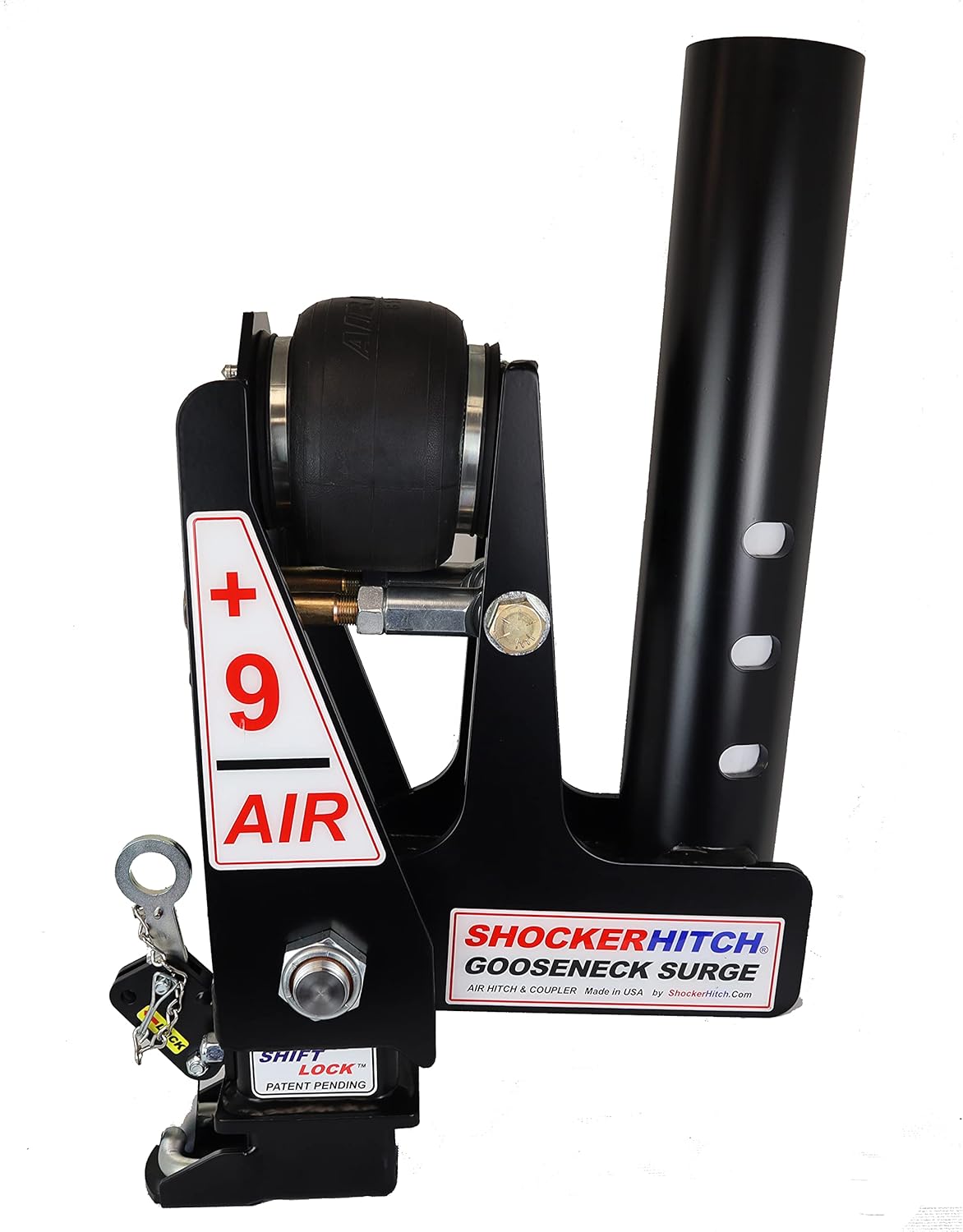 Gooseneck Air Hitch & Coupler, Round 3-15/16" Straight Pin 30K Coupler 9" Offset B765334