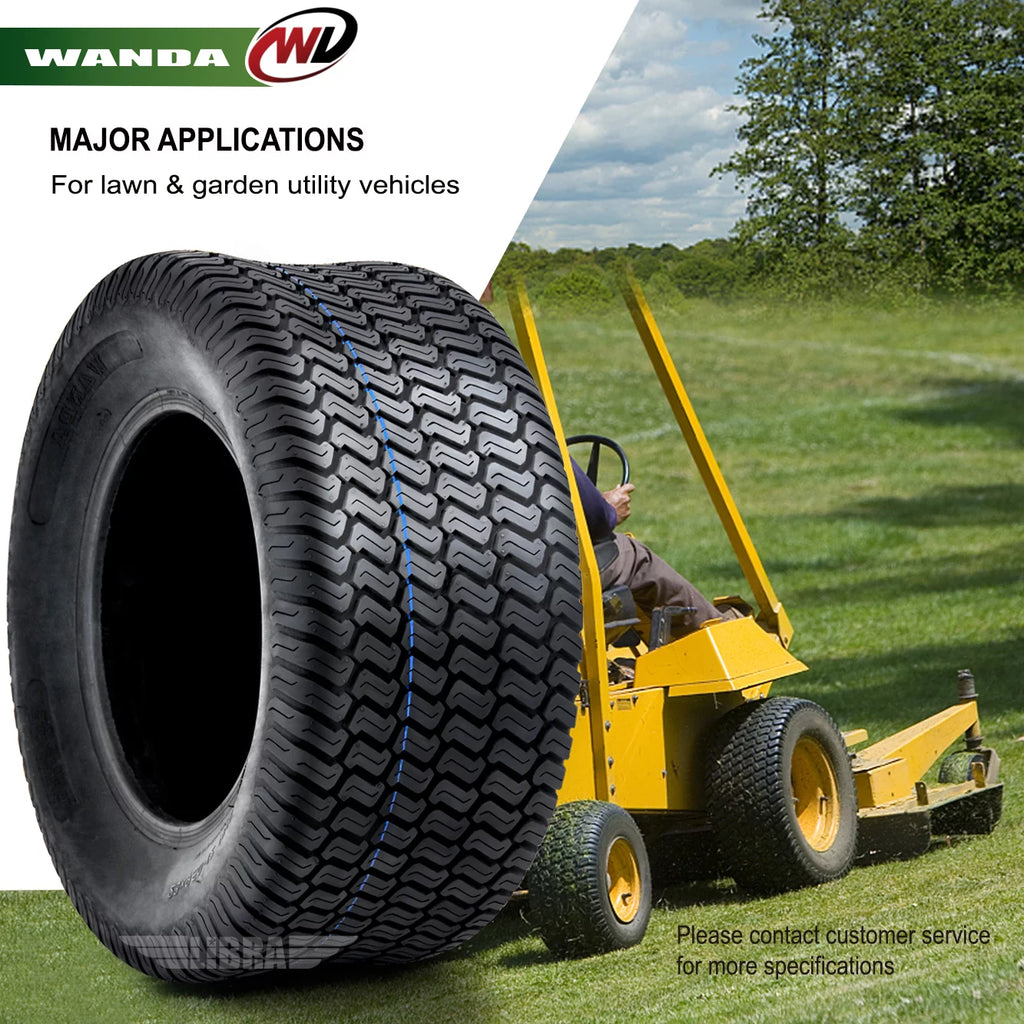 Set of 4 Lawn Mower Turf Tires 15x6-6 Front & 18x9.5-8 Rear O990075