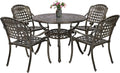 5 Piece All-Weather Cast Aluminum Patio Dining Set with Umbrella Hole R710