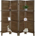 6 Panel Wooden Room Divider with Shelves L429