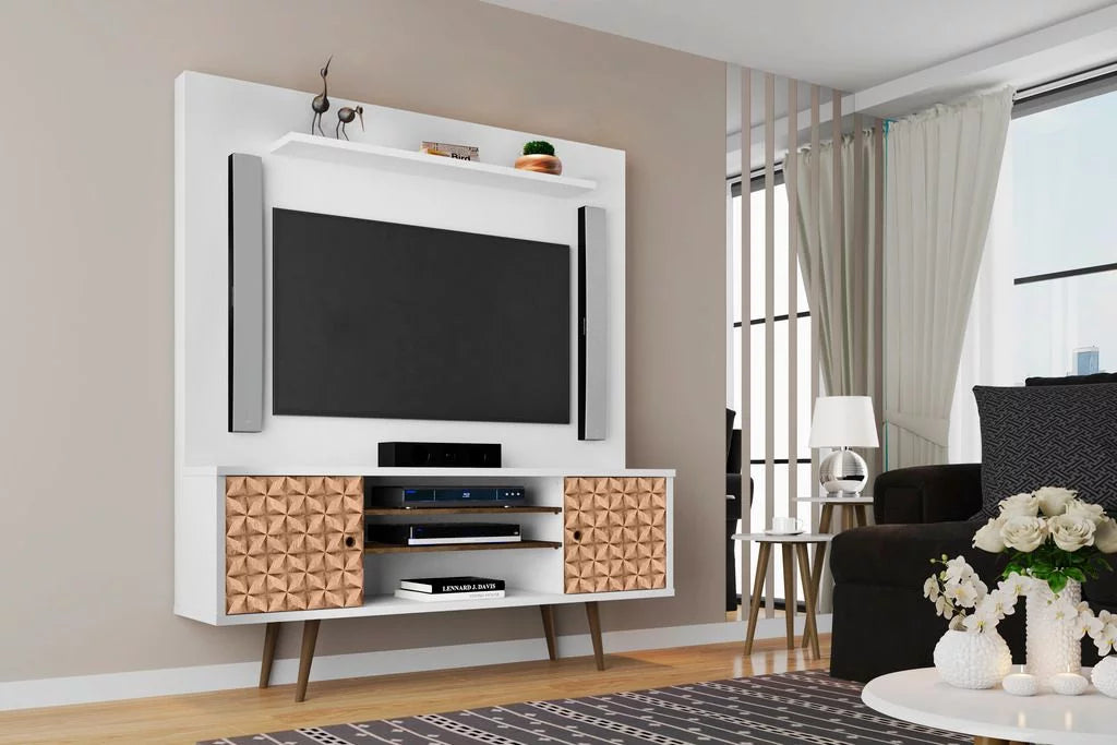 White Freestanding Entertainment Center O9681