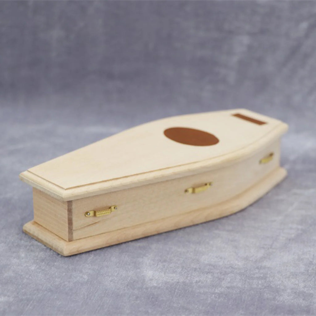 1/12 Scale Miniature Wooden Coffin DIY Decoration R9185