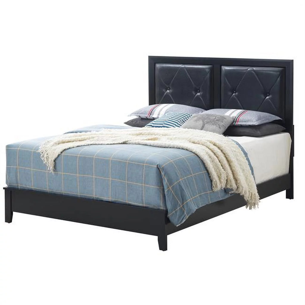 Black Queen Size Upholstered Panel Bed G341379