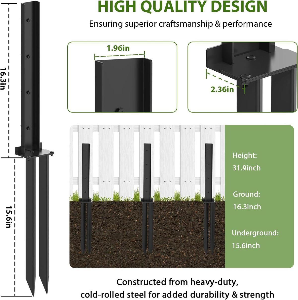 Heavy Duty Steel Fence Post Repair Kit Y367069