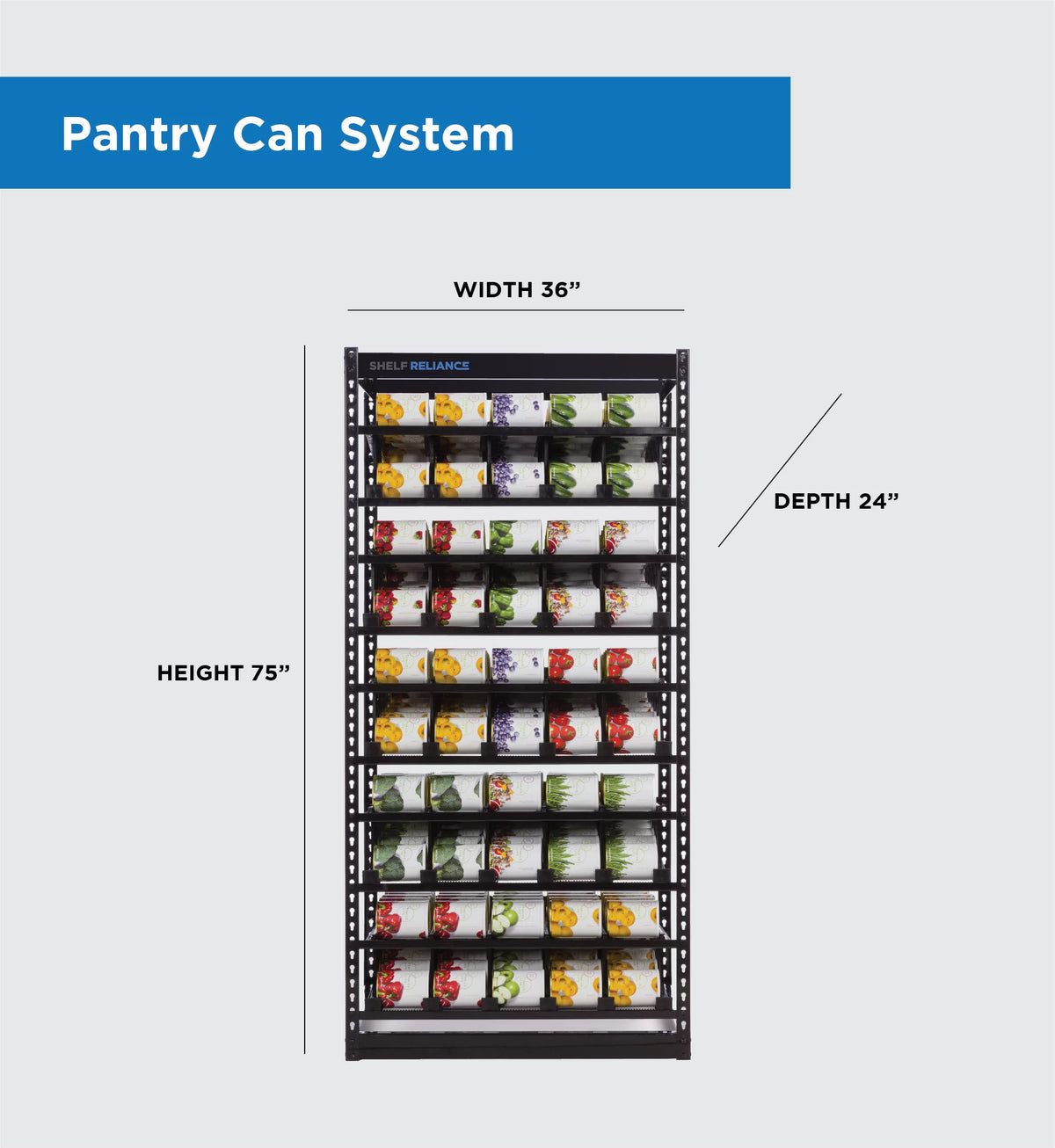 Pantry Organizer Medium-Sized Can Food Storage Rotation System P5649