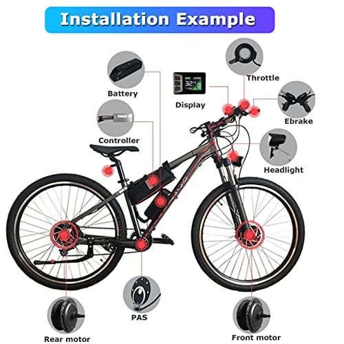 48V 1000W 1500W Rear Drive Hub Motor Ebike Conversion Kit, 27.5inch W8553