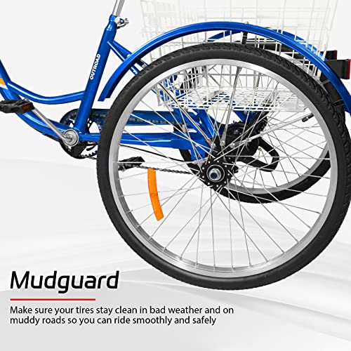 7-Speed Adult Tricycle with Large Basket 24/26 Inch L91327