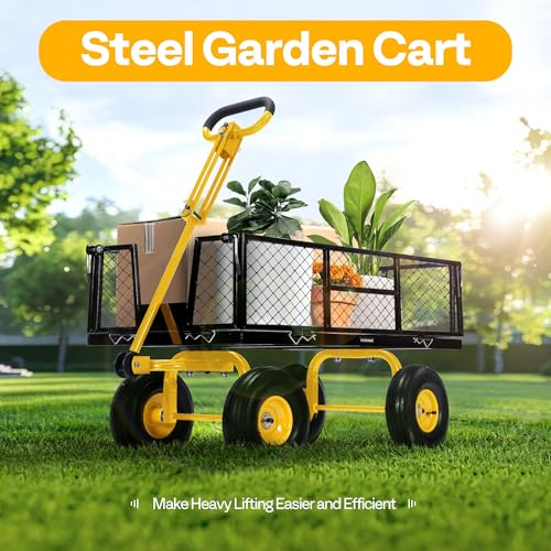 Heavy Duty Steel Garden Cart with 10 inch Tire K671554