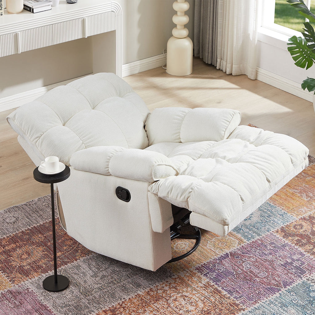 Cream Fabric Reclining Chair O43336
