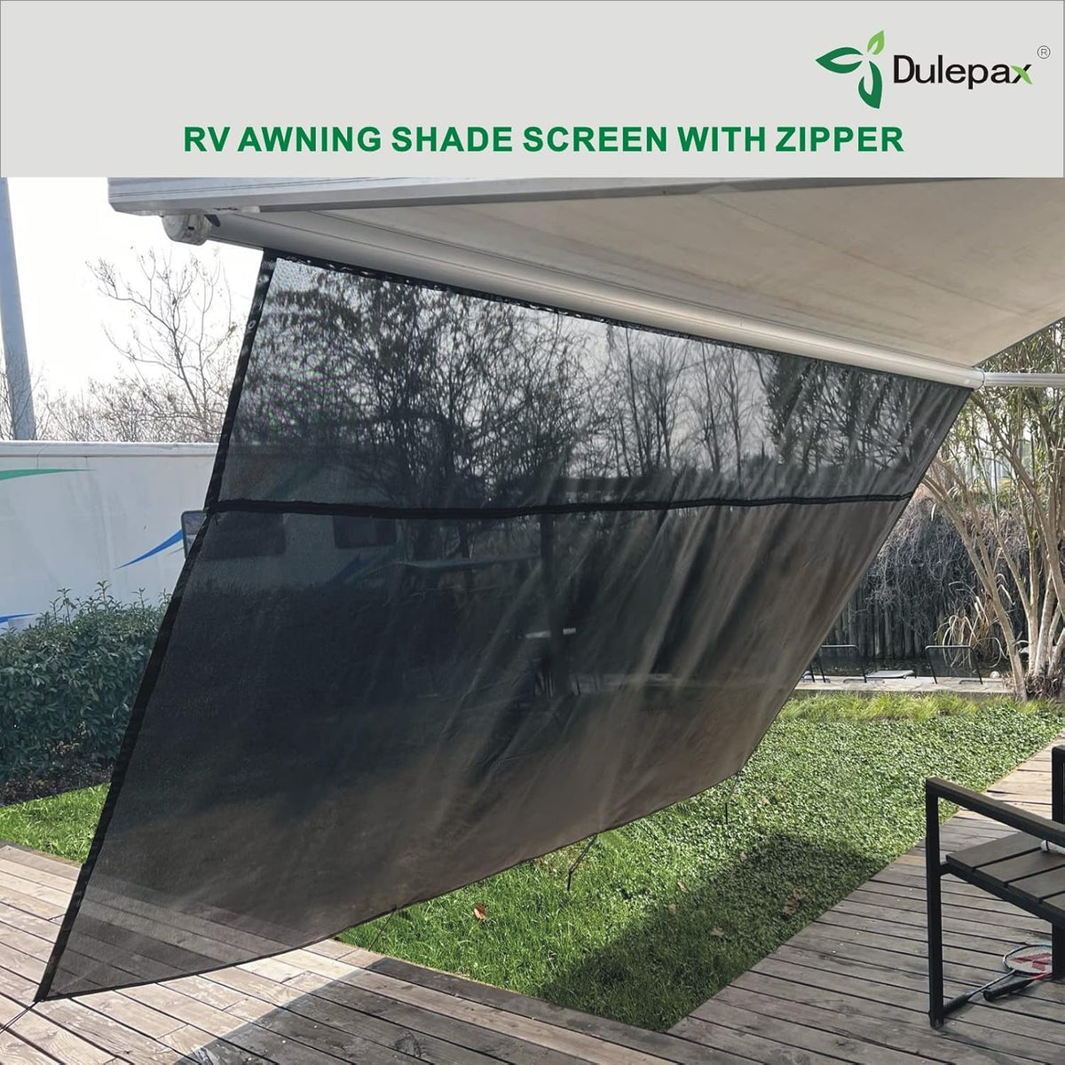 RV Awning Shade Screen with Zipper 8'X9'3'' Universal with Complete Kits A3643