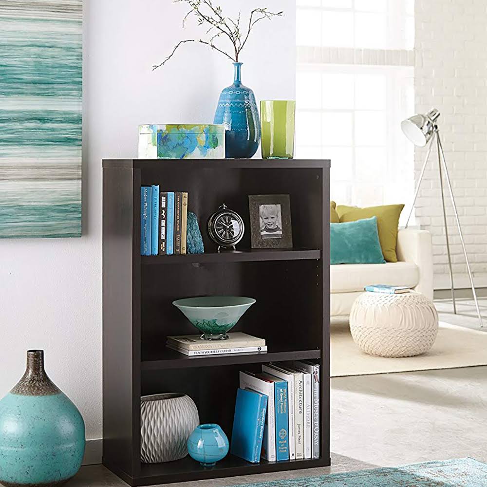 3-Shelf Bookcase Black Walnut P5107