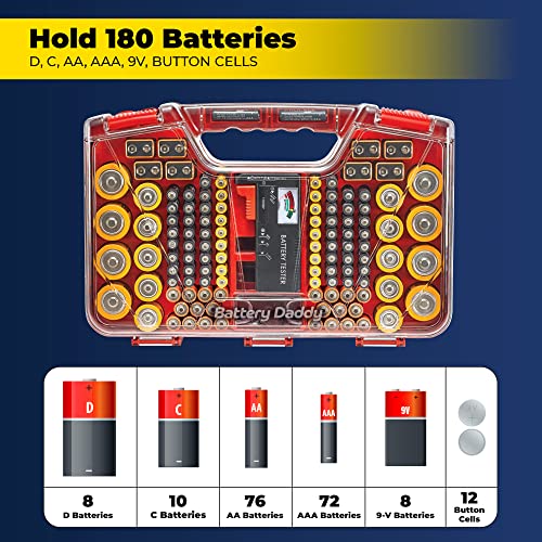 Battery Organizer Storage Case with Tester N867