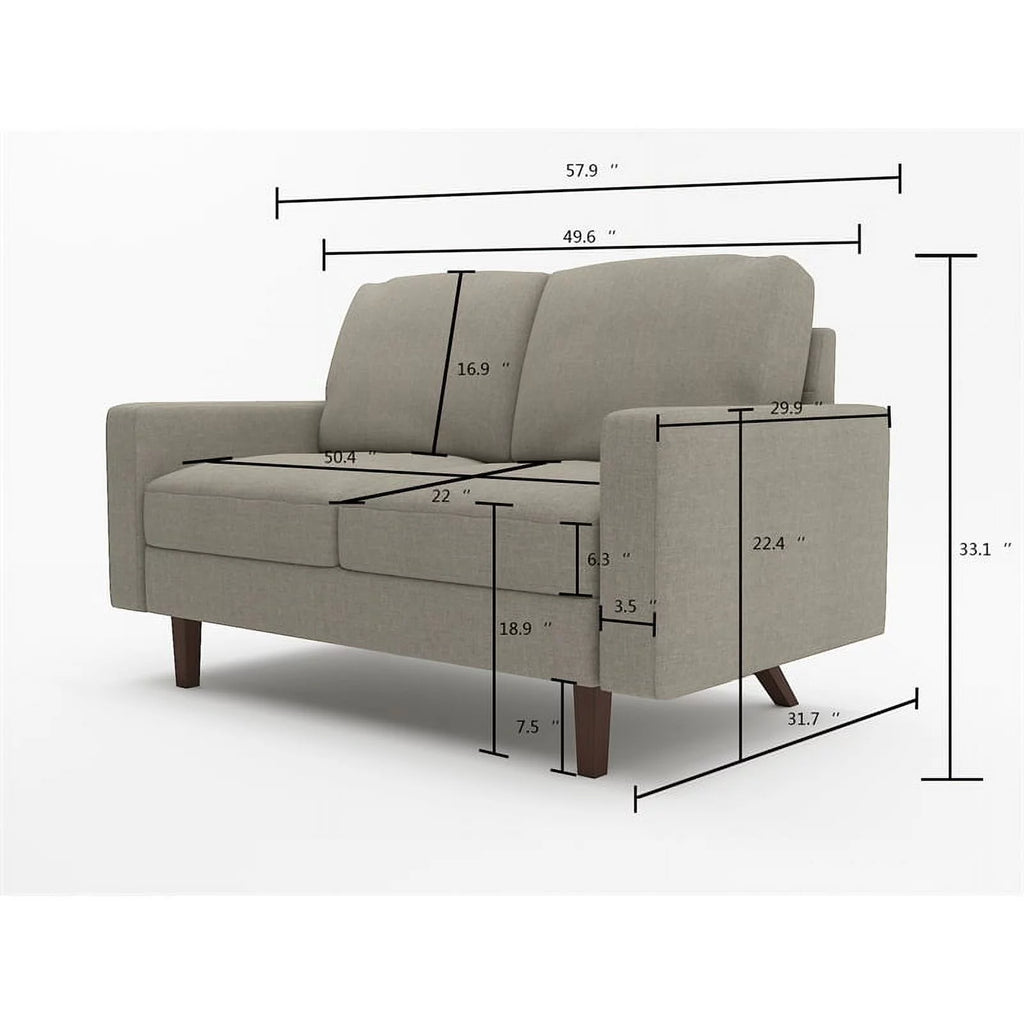 Brown Faux Leather Loveseat P1894