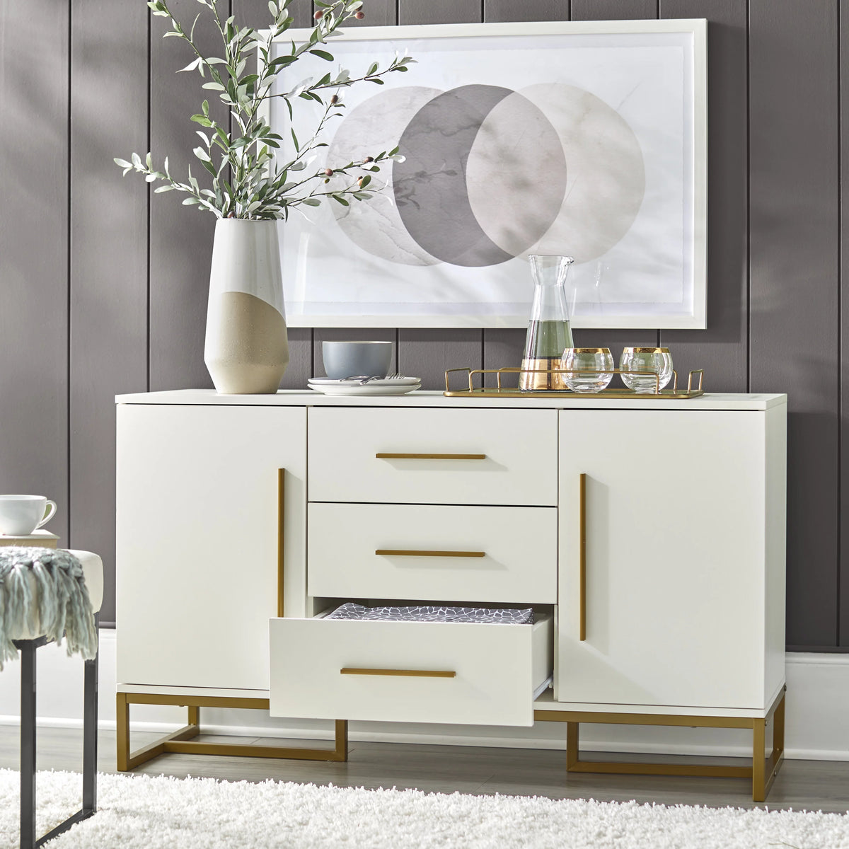 White Modern Dining Room Storage Sideboard B3330