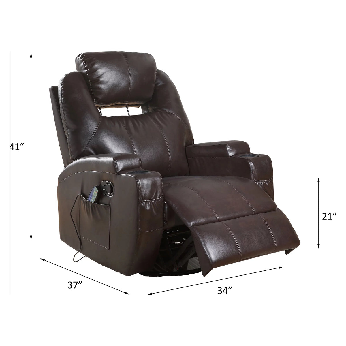 Brown Swivel Rocker Recliner J3169