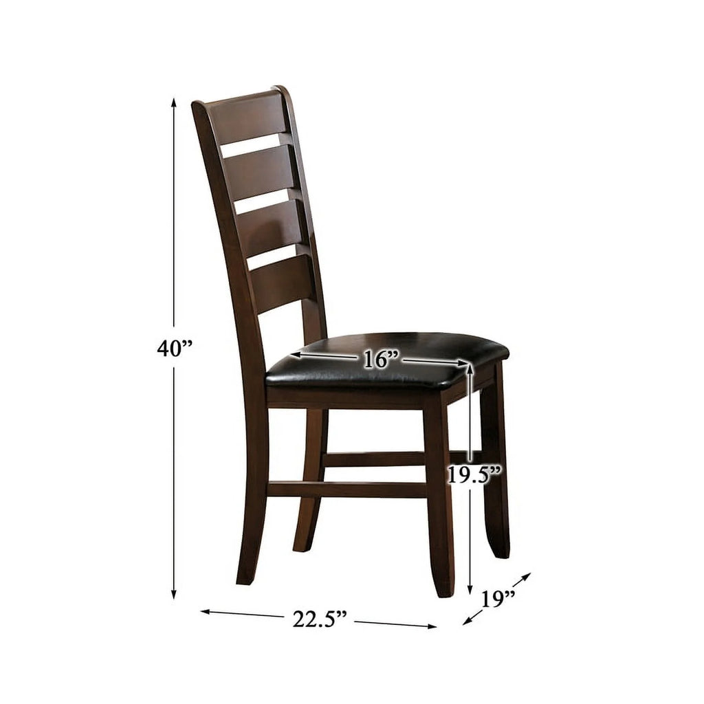 Dark Oak Wood Dining Chair Set of 2 V4795