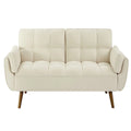 76" Beige Convertible Futon Sofa Bed B7432