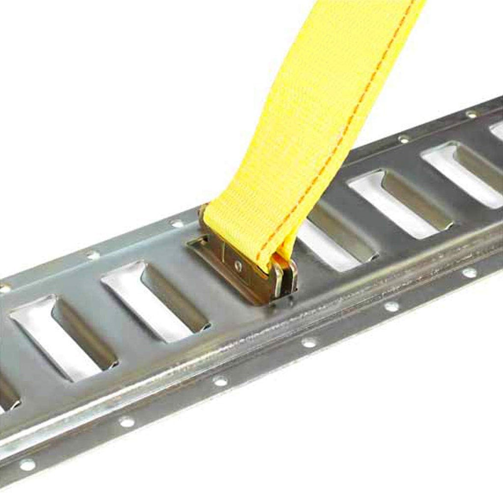 20 E-Track Ratcheting Straps, 2 x 12 Heavy Duty Yellow Polyester Tie-Down Straps C3453