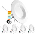 5/6 Inch LED Recessed Retrofit Downlight, 14W, Color Selectable, Dimmable, 4 Pack K494026