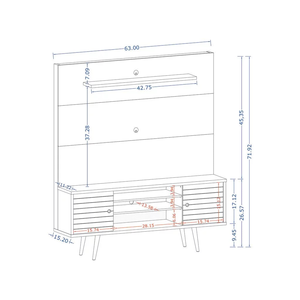 White Freestanding Entertainment Center O9681