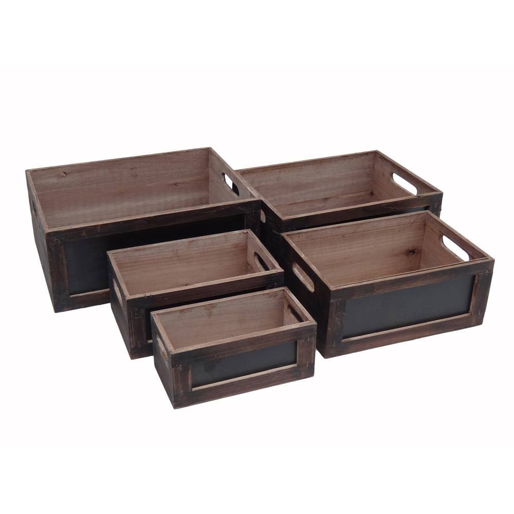 5 Wood Crate with Chalkboard Front P909