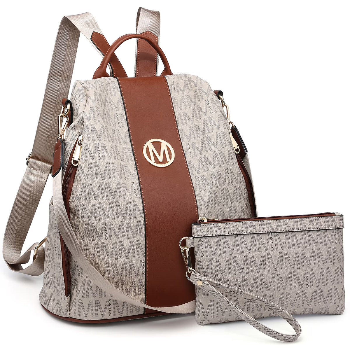 Anti-Theft Travel Backpack and Purse Wallet Set 2pcs S453570