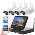 10.1 Monitor Wireless Security Camera System 1080P NVR 4pcs 3MP Camera 1TB HDD O2012