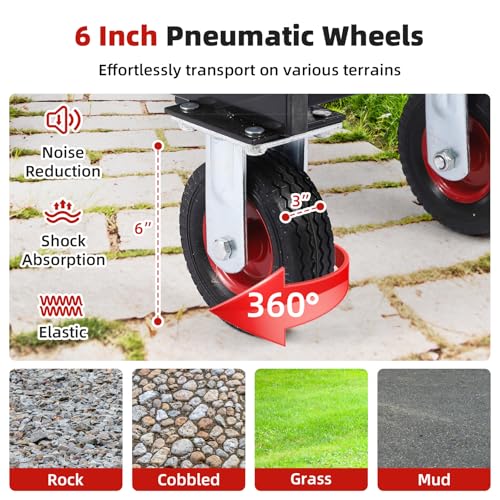 Steel Garden Dump Cart with Removable Mesh Sides and 10-Inch Wheels S941583
