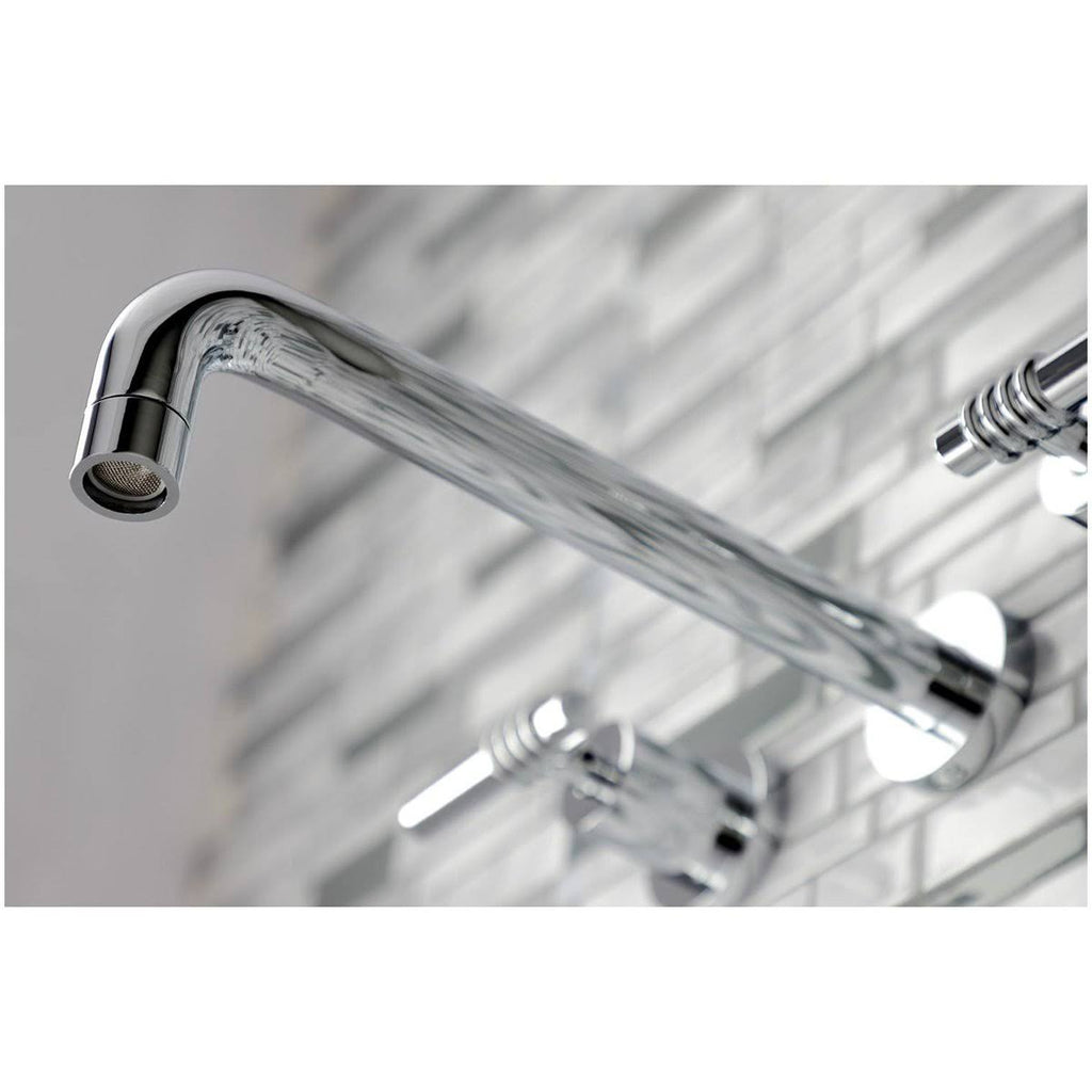 Polished Chrome 2-Handle Wall Mount Tub Faucet W7140