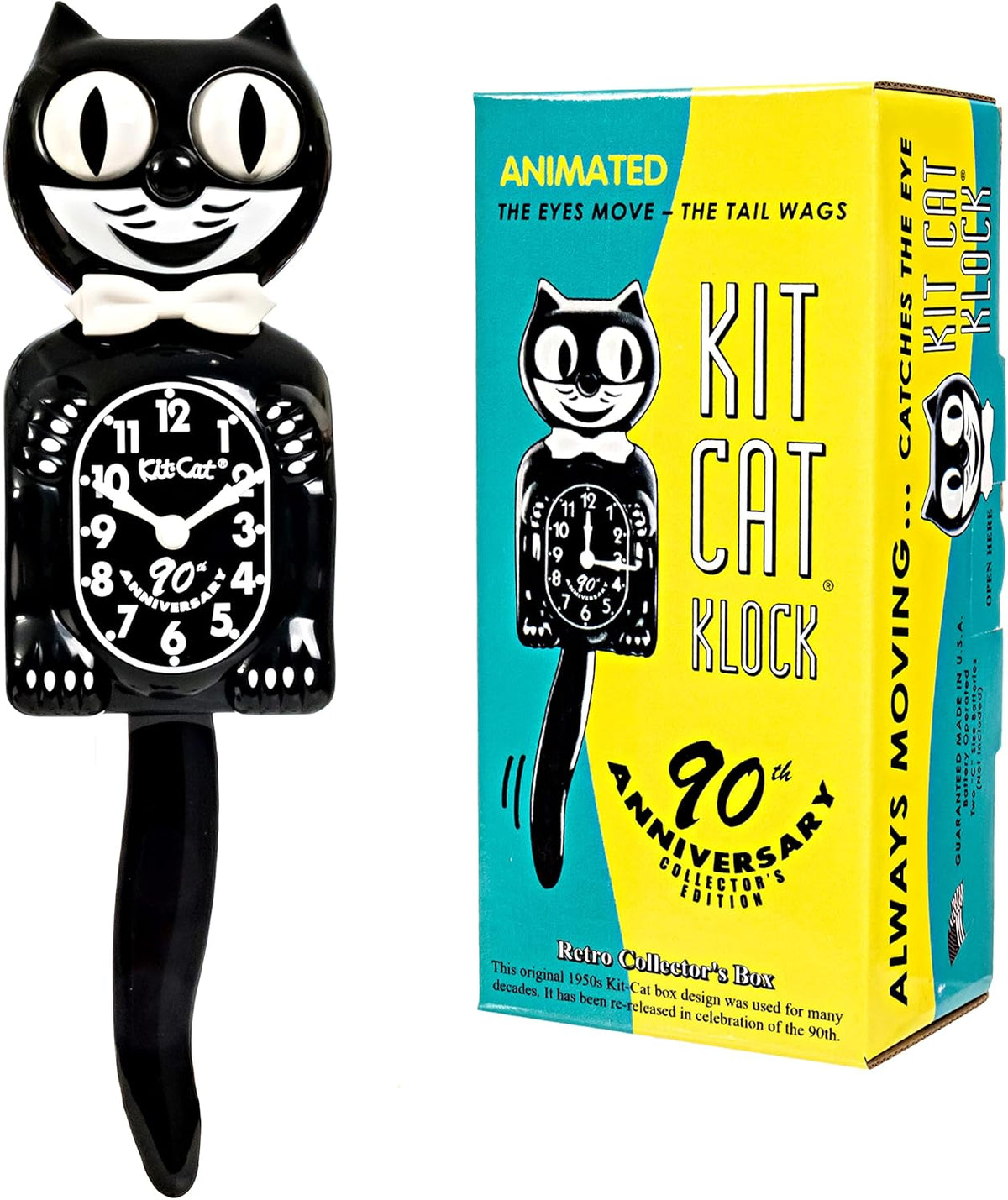 Black Cat Clock with Collectors Box S295