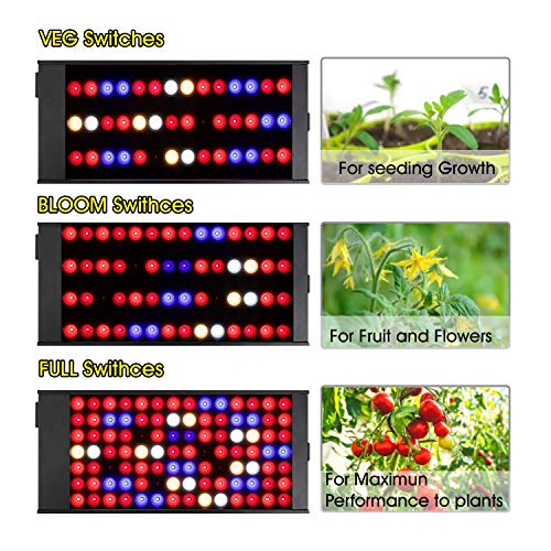 300W Full Spectrum Led Grow Light with 4 Dimmable Levels W91064