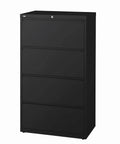 4 Drawer Lateral File Cabinet Black J832