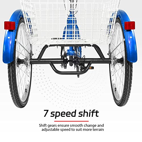 7-Speed Adult Tricycle with Large Basket 24/26 Inch L91327