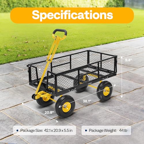 Heavy Duty Steel Garden Cart with 10 inch Tire K671554