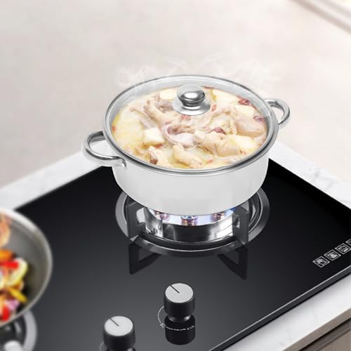 5-Tier Stainless Steel Steamer Set with Vented Glass Lid Y33846
