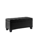 Black Pleather Storage Bench E282