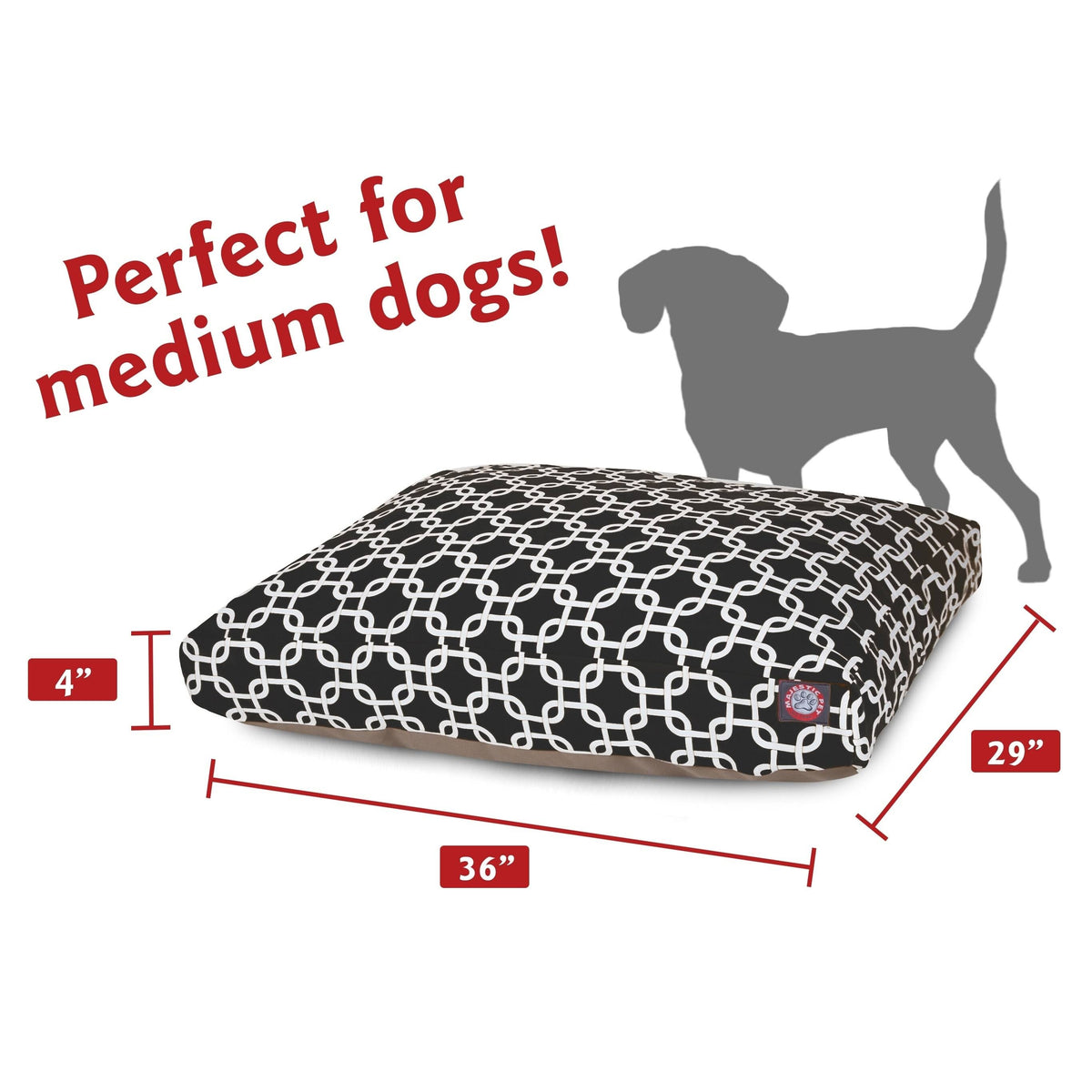 Black Rectangle Pet Bed E70455