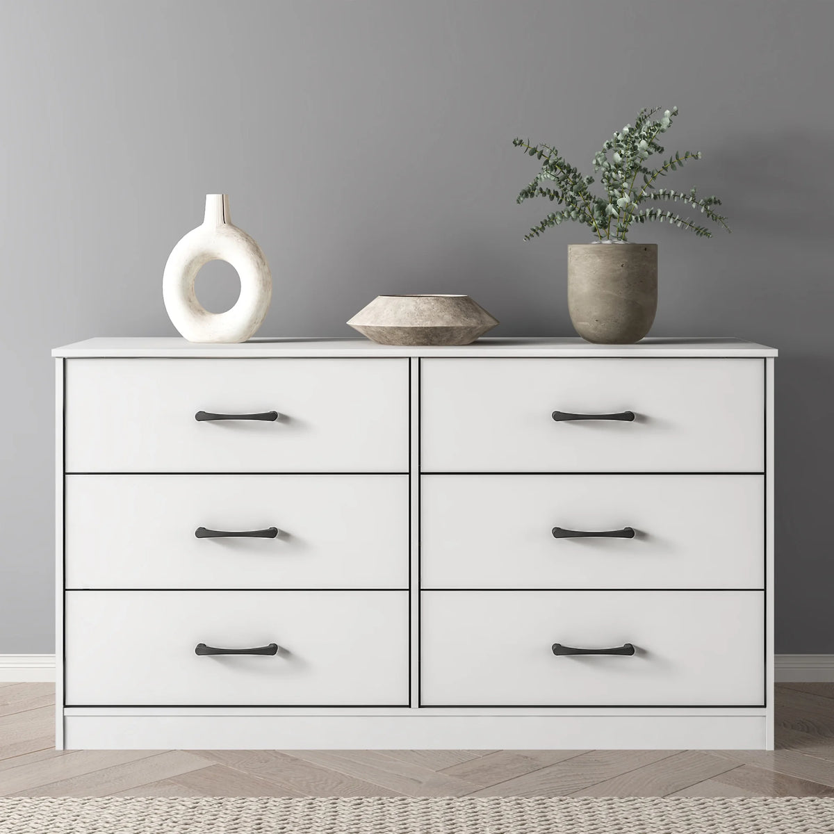 White 6 Drawer Dresser X3106